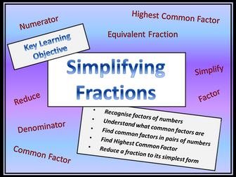 Simplify & Order FRACTIONS | Teaching Resources
