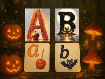 Halloween Alphabet Flash Cards A to Z