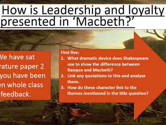 Macbeth - lesson on leadership and loyalty