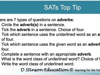 KS2 SATs revision - grammar - adverbs
