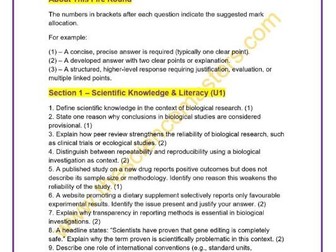 Senior Cycle Biology – Fire Round Questions Bundle – Unifying Strands 1–4 + Strand 1 (Organisation)