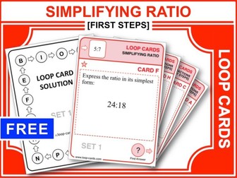 Simplifying Ratio (Loop Cards)
