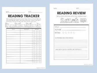 Reading Journal 10 Activities - Book Cover, Tracker, Reviews, Comic Strip, Vocabulary Collector