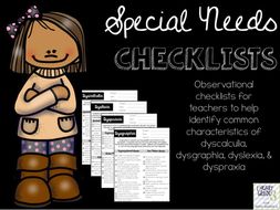 Special Needs Checklists