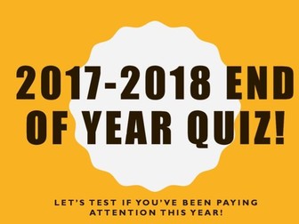 2018 End of year / Transition KS2 quiz