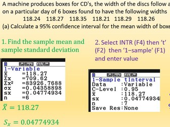 A level statistics: Confidence intervals using normal and t distribution with casio FX CG50