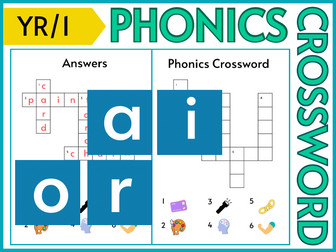 Stage 3 Phonics ai ar or Crossword