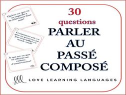 GCSE FRENCH: Passé Composé Speaking Task Cards