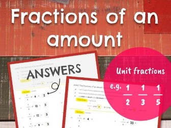 Fractions of an Amount - Unit Fractions