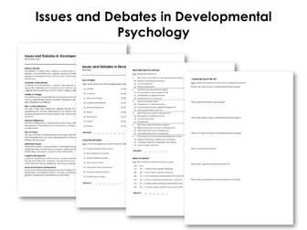 Issues and Debates in Developmental Psychology
