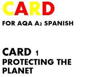SPEAKING CARD 1 for AQA A2 SPANISH