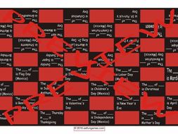 American versus Mexican Holidays Checker Board Game