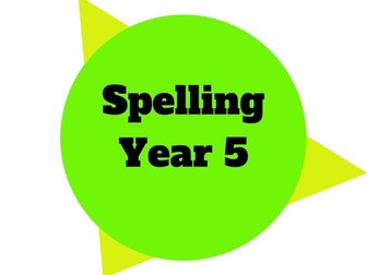 Year 5 Year Plan - Spelling