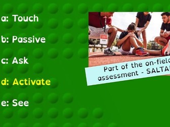 Cambridge National Sport Science R180 Injury Revision Quiz