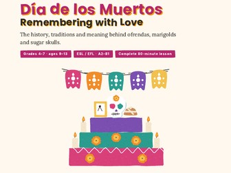 Día de los Muertos ESL Lesson | Reading, Vocabulary, Lotería Game | Grades 4-7