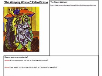 Blooms taxonomy questions- weeping woman-