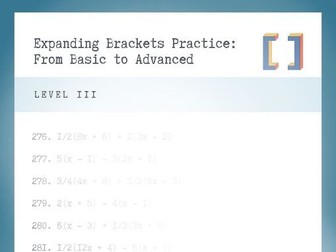 Expanding Brackets Practice: From Basic to Advanced