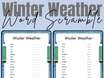 Winter Weather - Word Scramble No Prep Printable Activity Worksheet