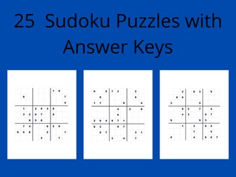 Sudoku Puzzles with Answer Keys