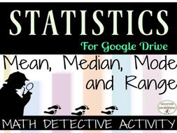 Mean Median Mode Math Detective Activity for Digital Classrooms