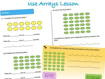 Year 3 Multiplication and Division - Use Arrays Lesson