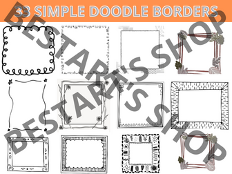 Simple Doodle Transparent Frames / Borders 33 Images Clip Art Commercial Use