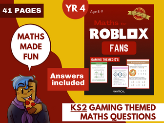 Maths for Roblox Fans: Maths Practice KS2 | 8-9 years FULL CURRICULUM (Gaming Themed) ANSWERS INCLD