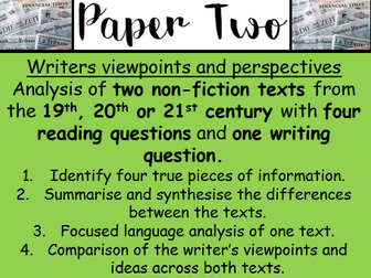 AQA Paper 1 Non-Fiction Reading and Writing Unit of Work - Society's Biggest Questions