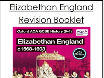 AQA GCSE Elizabethan England Revision Booklet