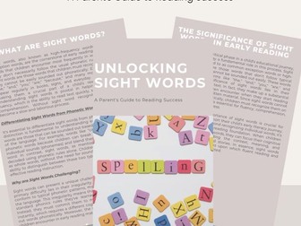 Unlocking Sight Words: A Parent's Guide to Reading Success, 10 Chapter Digital E-book