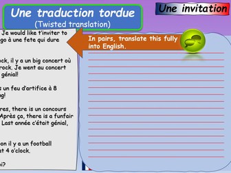 KS3/4 French: Town activities and invitations