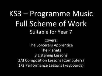 KS3 - Programme Music (yr 7) / full scheme of work - booklets / PP and lesson plans