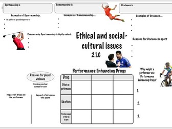 Ethical and Social-Cultural Issues GCSE PE (OCR 2.1.c) Revision Sheet