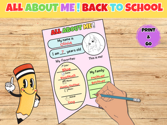 All About Me Activities, for Preschool, Pre-K, and Kindergarten| Back to School