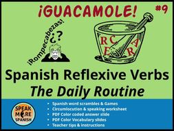 Spanish Puzzles & Games * Present Tense Reflexive Verbs *Juegos de verbos reflexivos en español