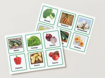 Flashcards vegetables in Spanish