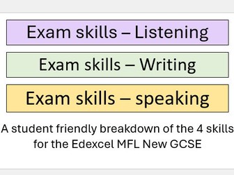 Edexcel new GCSE MFL Exam skills breakdown