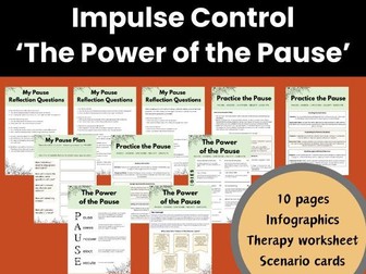Impulse Control Worksheets Power of Pause Stop and Think Kids with ADHD Autism