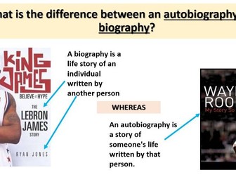 KS3 English Autobiography SOW L2: Autobiography Conventions