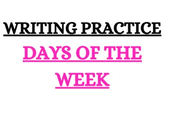 DAYS OF THE WEEK TRACING WORKSHEET