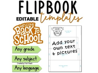 Back to school editable FLIPBOOK templates