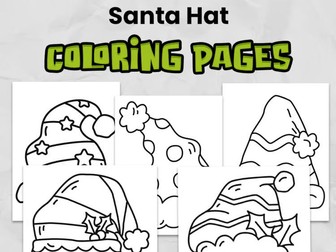 Santa Hat Coloring Page | Christmas Coloring Activity for Elementary Students