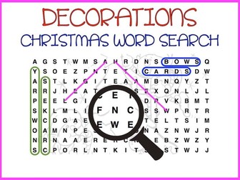 Word Search (Christmas Decorations)