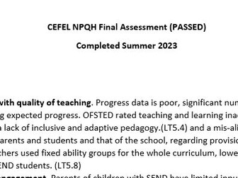 CEFEL NPQH Assessment
