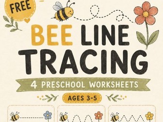 Free Bee Line Tracing Worksheets | Preschool Fine Motor Skills | Ages 3-5