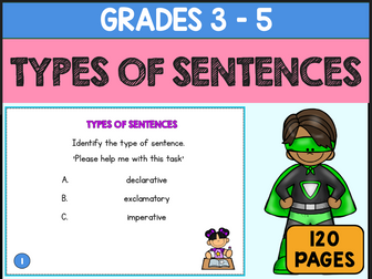 Types Of Sentences Task Cards Ending Punctuation Practice