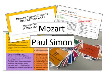 Mozart & Paul Simon Flashcards (GCSE Music Set Work Revision)