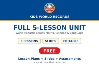 Kids World Records: Full 5-Lesson Classroom Unit | Math, Science & Language (FREE)