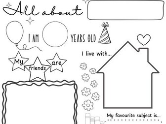 All About Me - 3 Differentiated Sheets