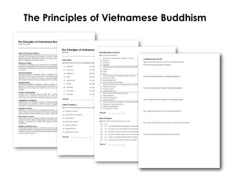 The Principles of Vietnamese Buddhism (Infotext and Exercises)